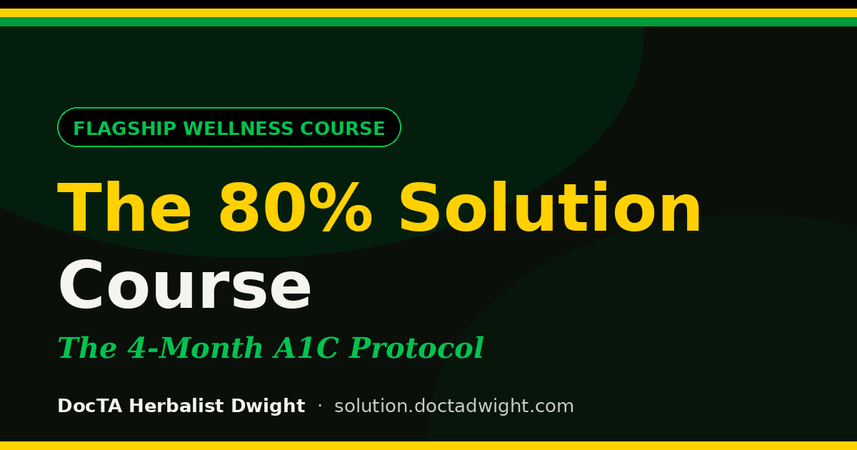 Course cover: The 80% Solution Course — The 4-Month A1C Protocol